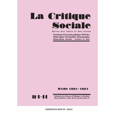 Intégrale : La critique sociale (1931-1934)