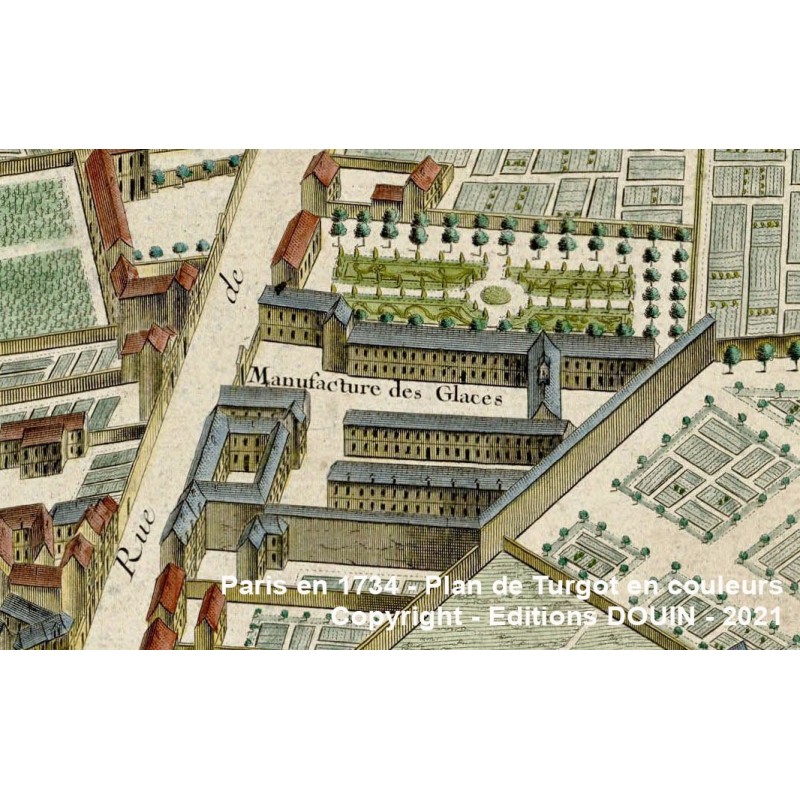 古地図 PLAN de PARIS Turgot Le plus beau plan de Paris Ancien. Le plan de Turgot et en couleurs