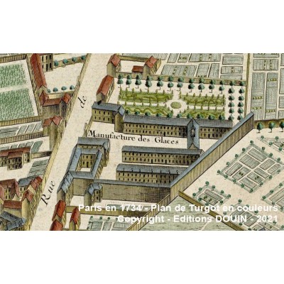 Le plus beau plan de Paris Ancien. Le plan de Turgot et en couleurs