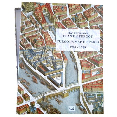 Plan de Paris dit Plan de Turgot 1734-39 en couleurs au format original
