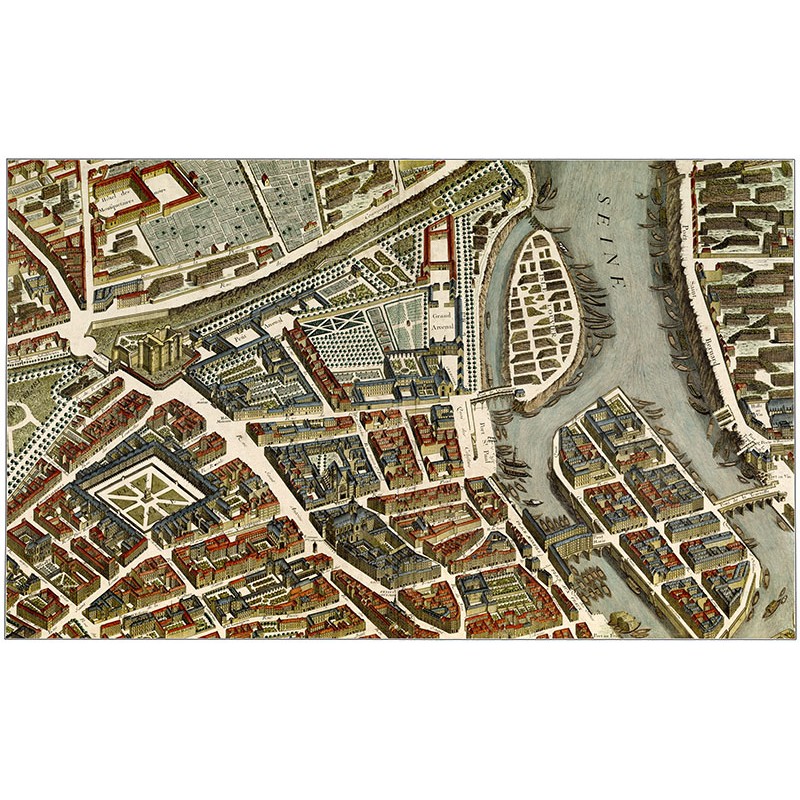Le plus beau plan de Paris Ancien. Le plan de Turgot et en couleurs