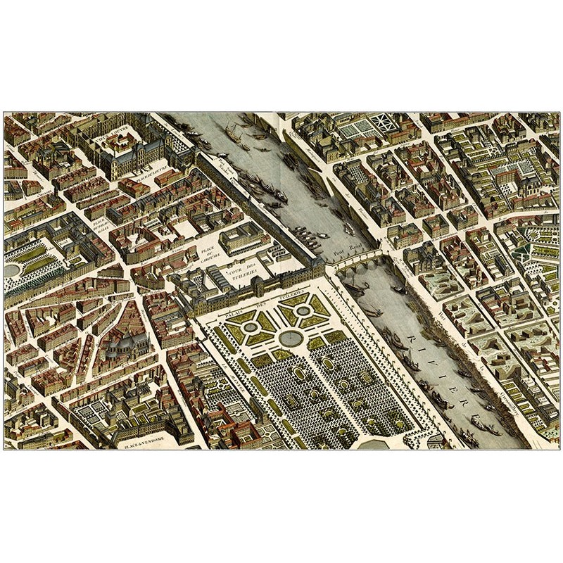 Le plus beau plan de Paris Ancien. Le plan de Turgot et en couleurs