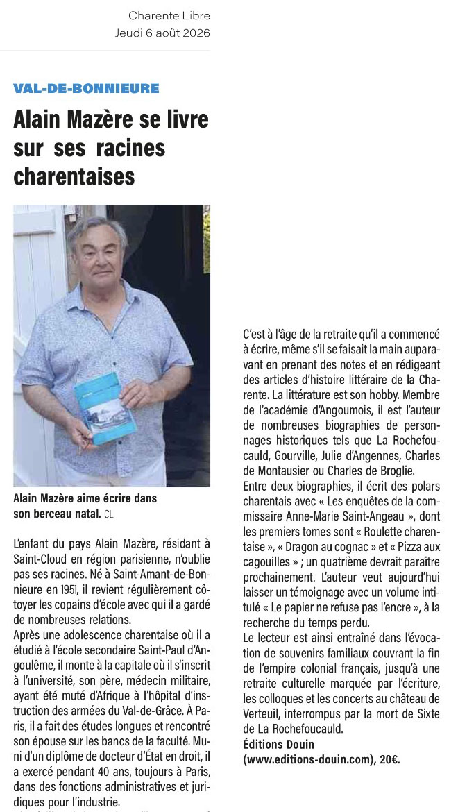 Article Charente libre du 06 août 2026